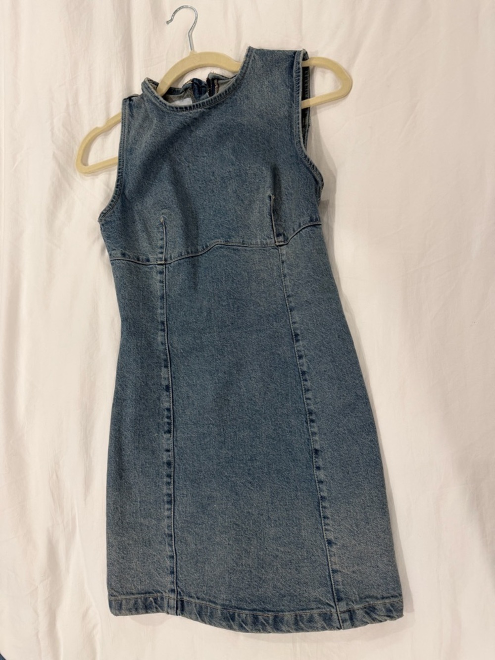 Zara Sleeveless Denim Mini Dress in Blue